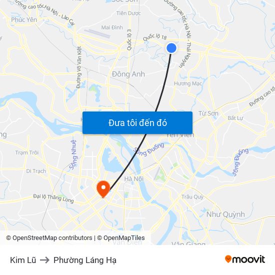 Kim Lũ to Phường Láng Hạ map