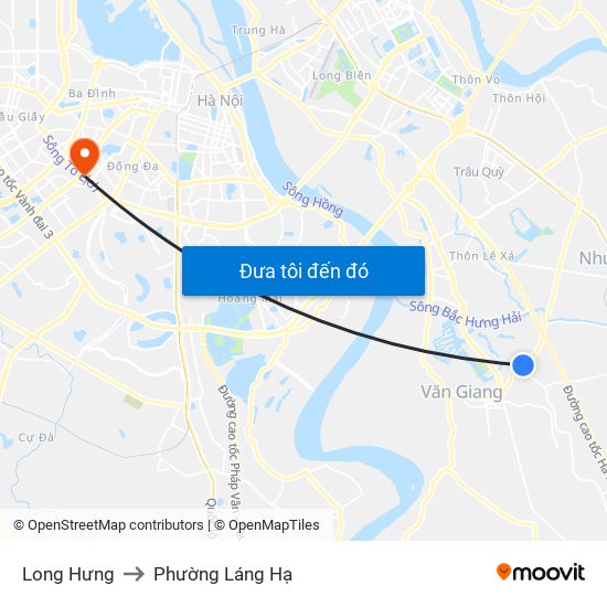 Long Hưng to Phường Láng Hạ map