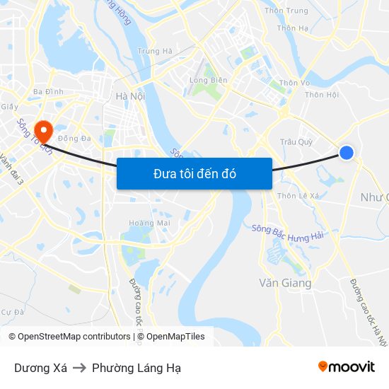 Dương Xá to Phường Láng Hạ map