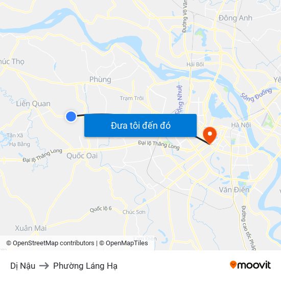 Dị Nậu to Phường Láng Hạ map