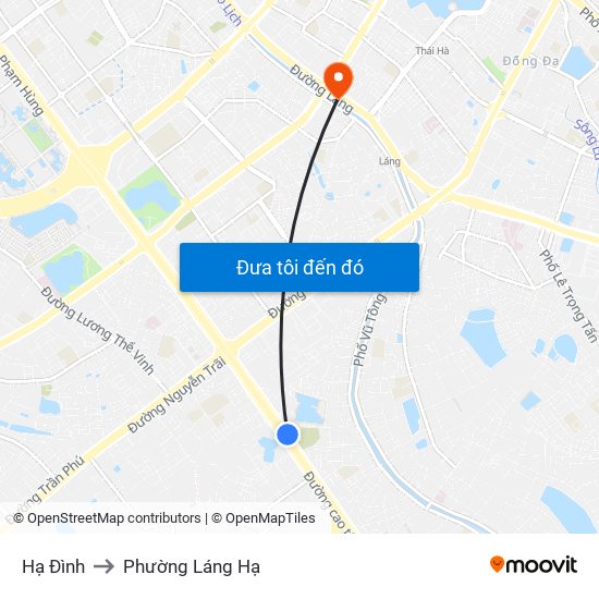 Hạ Đình to Phường Láng Hạ map