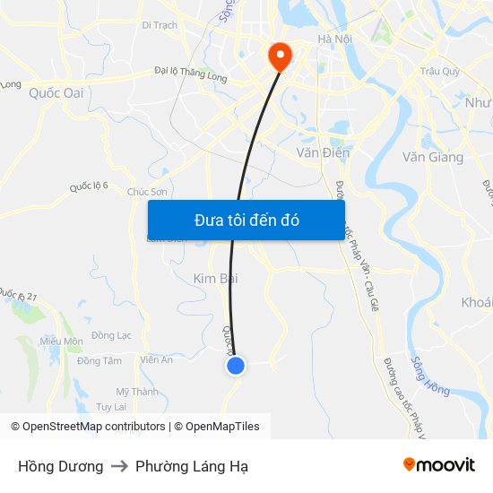 Hồng Dương to Phường Láng Hạ map