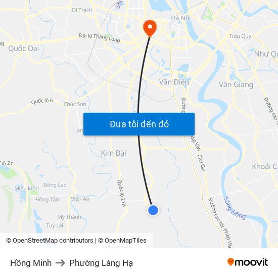 Hồng Minh to Phường Láng Hạ map