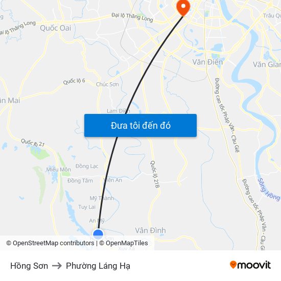 Hồng Sơn to Phường Láng Hạ map