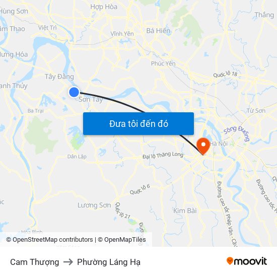 Cam Thượng to Phường Láng Hạ map