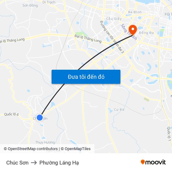 Chúc Sơn to Phường Láng Hạ map