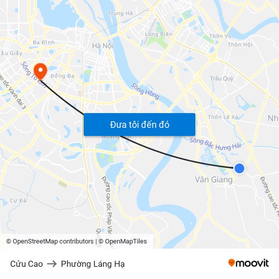 Cửu Cao to Phường Láng Hạ map