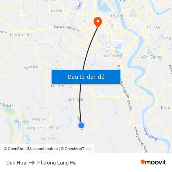 Dân Hòa to Phường Láng Hạ map