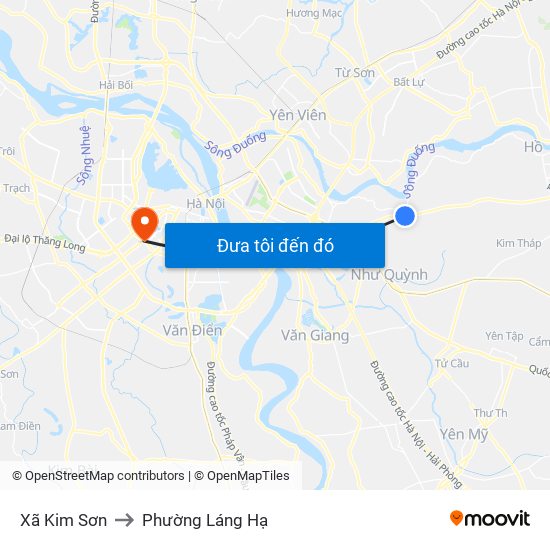Xã Kim Sơn to Phường Láng Hạ map