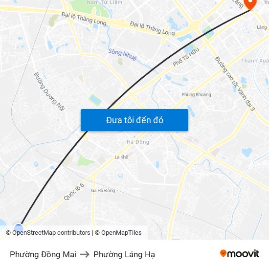 Phường Đồng Mai to Phường Láng Hạ map