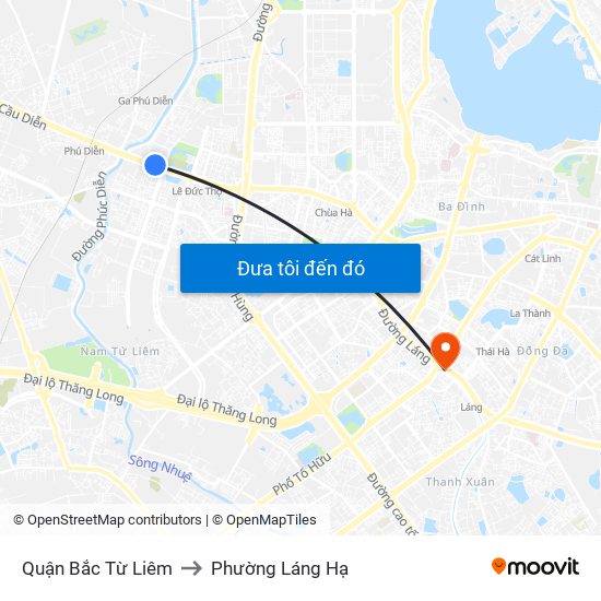 Quận Bắc Từ Liêm to Phường Láng Hạ map