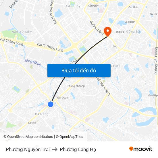 Phường Nguyễn Trãi to Phường Láng Hạ map
