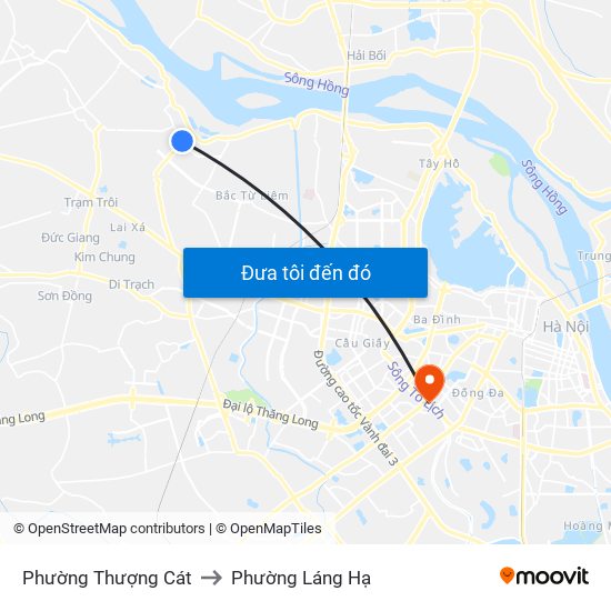Phường Thượng Cát to Phường Láng Hạ map