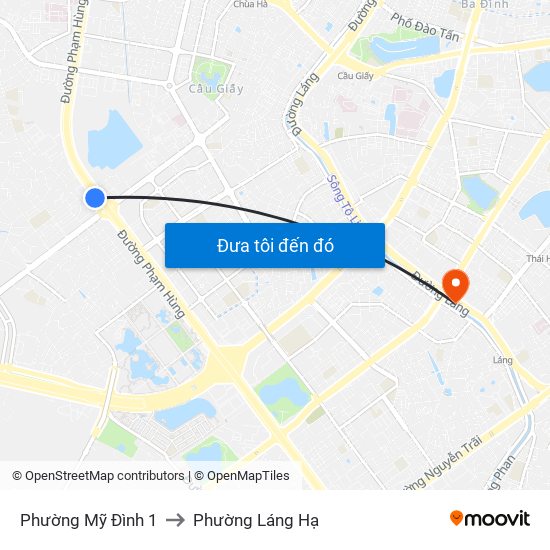 Phường Mỹ Đình 1 to Phường Láng Hạ map