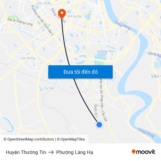 Huyện Thường Tín to Phường Láng Hạ map