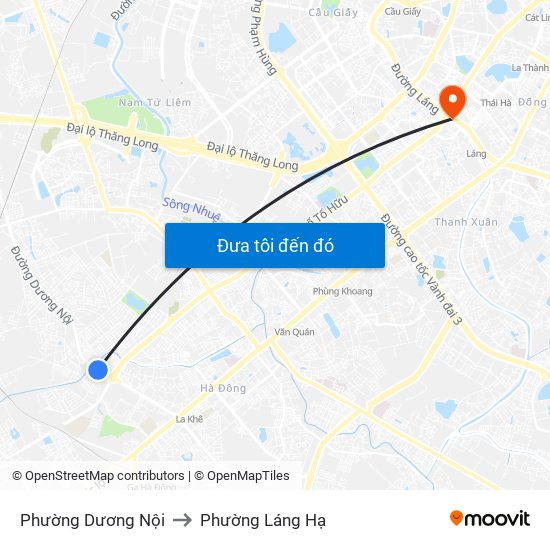 Phường Dương Nội to Phường Láng Hạ map