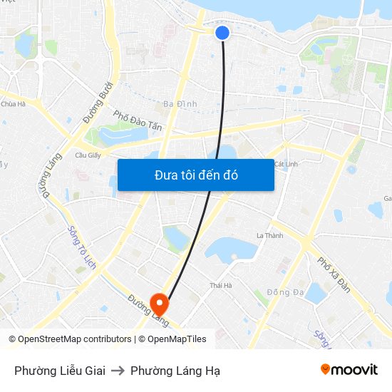 Phường Liễu Giai to Phường Láng Hạ map