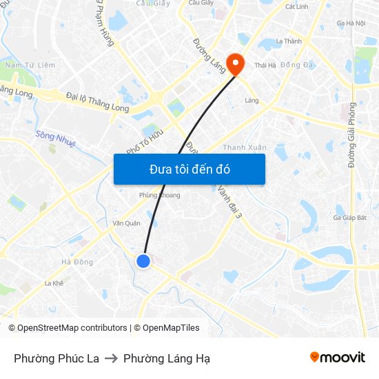 Phường Phúc La to Phường Láng Hạ map