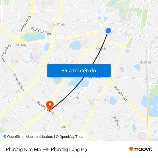 Phường Kim Mã to Phường Láng Hạ map