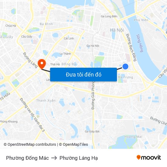 Phường Đống Mác to Phường Láng Hạ map