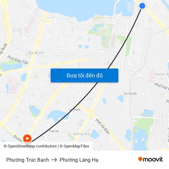 Phường Trúc Bạch to Phường Láng Hạ map