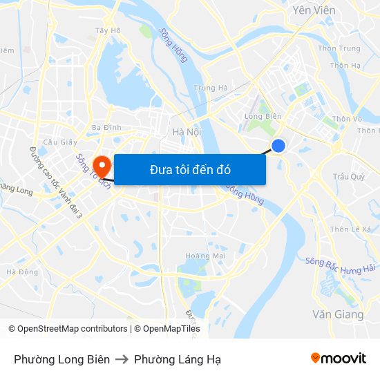 Phường Long Biên to Phường Láng Hạ map