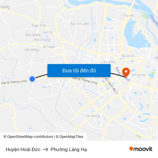 Huyện Hoài Đức to Phường Láng Hạ map