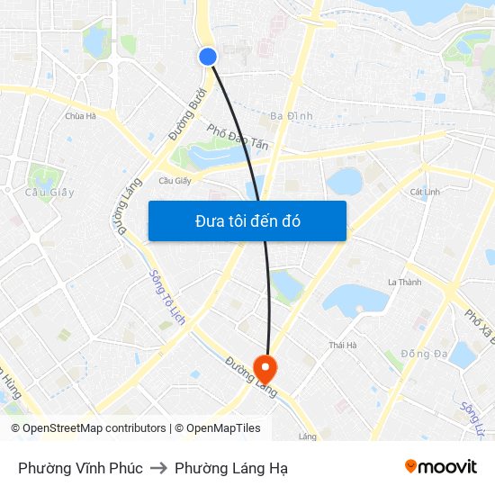 Phường Vĩnh Phúc to Phường Láng Hạ map