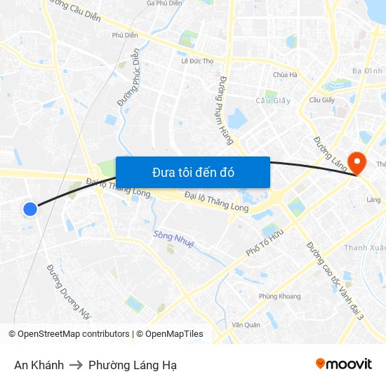 An Khánh to Phường Láng Hạ map