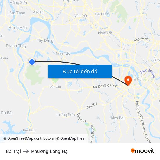 Ba Trại to Phường Láng Hạ map