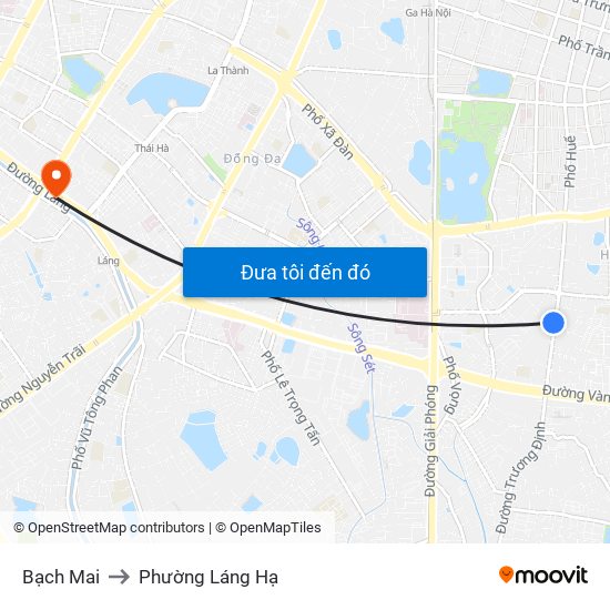 Bạch Mai to Phường Láng Hạ map