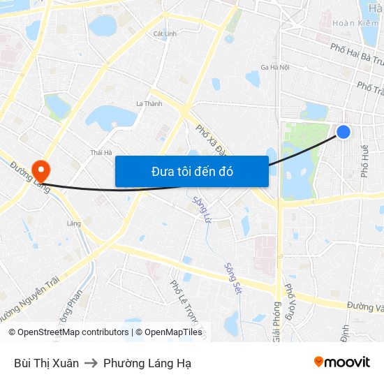 Bùi Thị Xuân to Phường Láng Hạ map