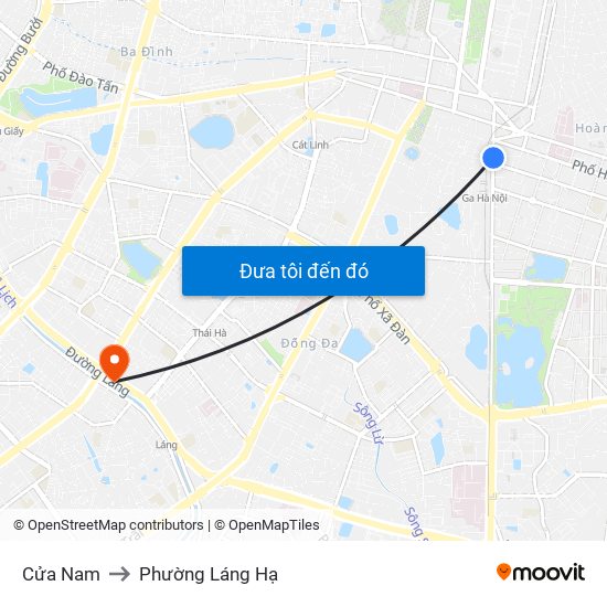 Cửa Nam to Phường Láng Hạ map