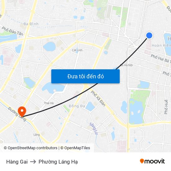 Hàng Gai to Phường Láng Hạ map