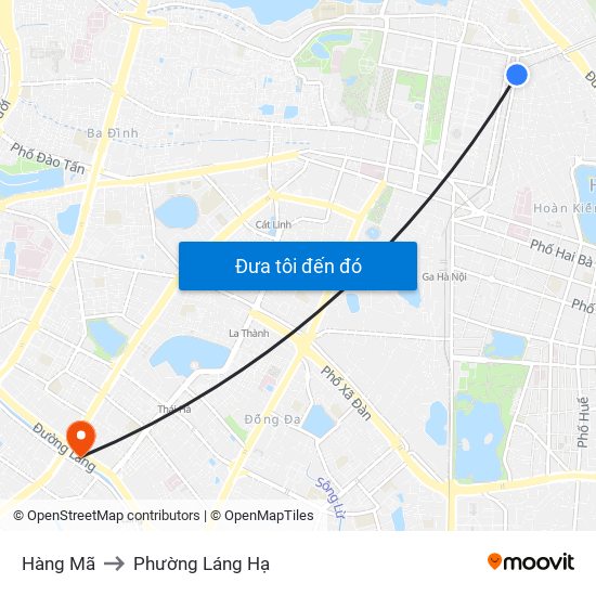 Hàng Mã to Phường Láng Hạ map