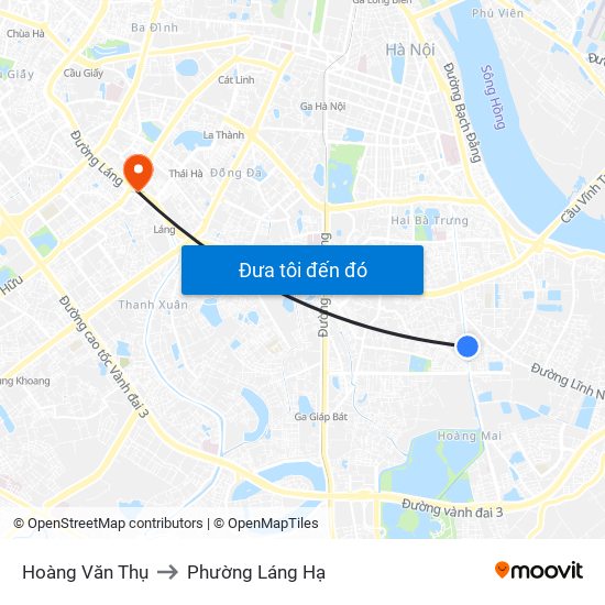 Hoàng Văn Thụ to Phường Láng Hạ map
