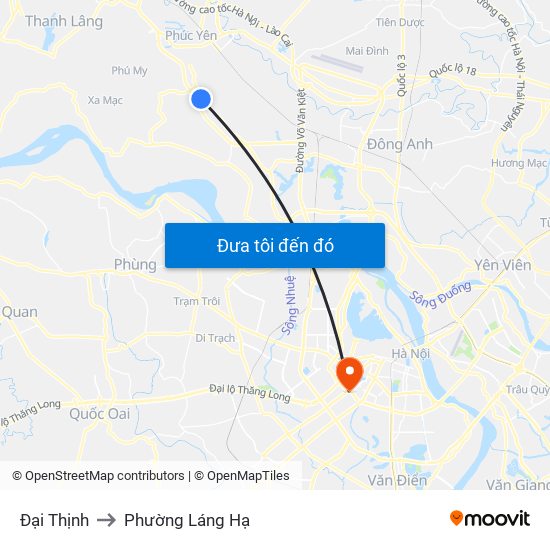 Đại Thịnh to Phường Láng Hạ map