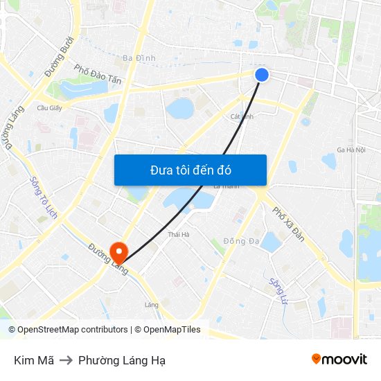 Kim Mã to Phường Láng Hạ map