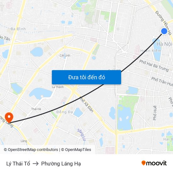 Lý Thái Tổ to Phường Láng Hạ map