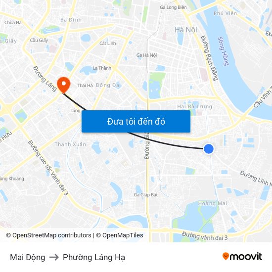 Mai Động to Phường Láng Hạ map