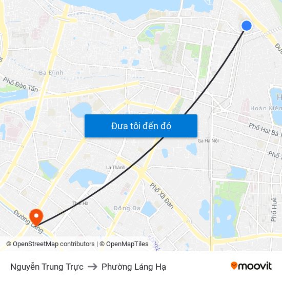 Nguyễn Trung Trực to Phường Láng Hạ map