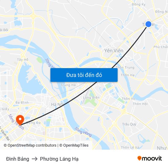 Đình Bảng to Phường Láng Hạ map