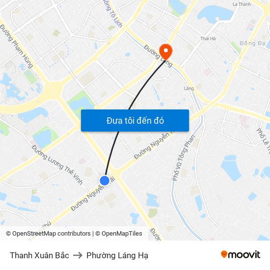 Thanh Xuân Bắc to Phường Láng Hạ map