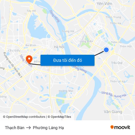 Thạch Bàn to Phường Láng Hạ map