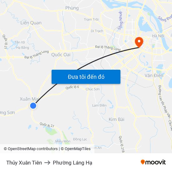 Thủy Xuân Tiên to Phường Láng Hạ map