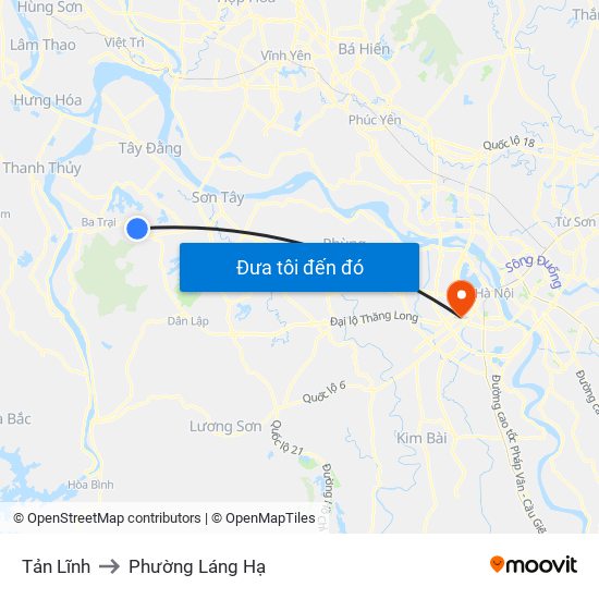 Tản Lĩnh to Phường Láng Hạ map