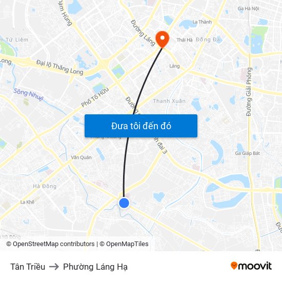 Tân Triều to Phường Láng Hạ map