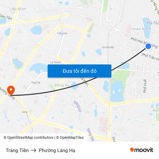 Tràng Tiền to Phường Láng Hạ map