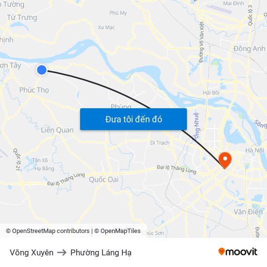 Võng Xuyên to Phường Láng Hạ map