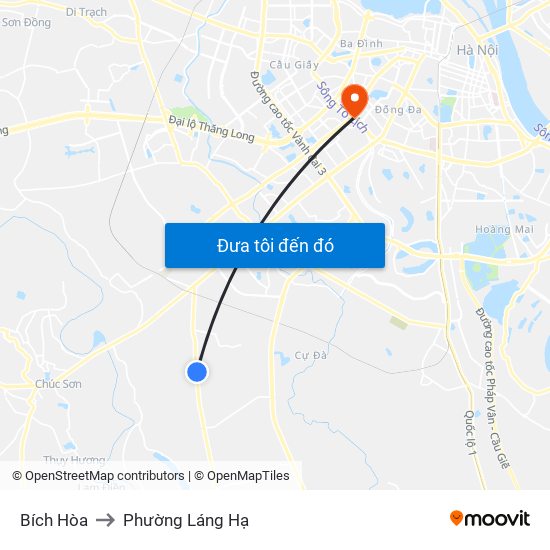 Bích Hòa to Phường Láng Hạ map